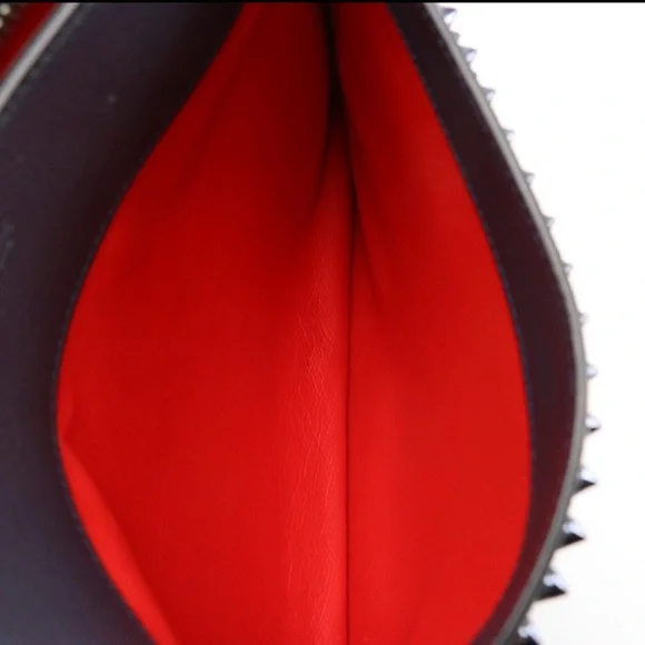 Christian Louboutin Convertible Skypouch Clutch Grained Calfskin Leather - EUC - Picture 7 of 16